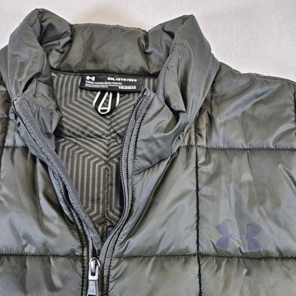 Under Armour Jacket Mens 2XL XXL Green ColdGear Infrared Puffer Quilted Full Zip